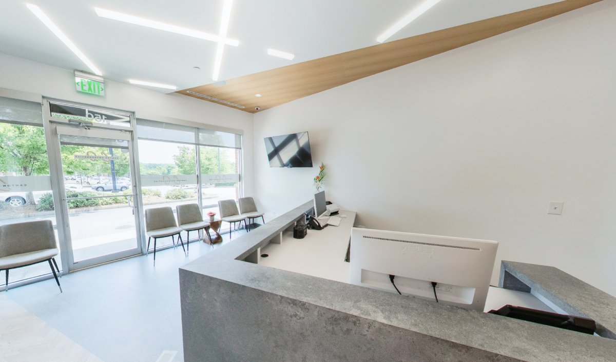 Front desk and waiting area